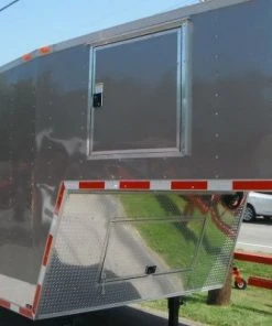 Alternative view of SLE Enclosed Trailers Enclosed Trailer 8.5'x36' Gooseneck Event Food Car Hauler (Silver) Storage
