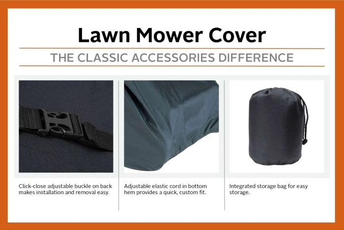 Classic Accessories Classic 73117-TB Lawn Mower Cover For Troy-Bilt Walk-Behind Mowers Black 6 Classic Accessories Classic 73117-TB Lawn Mower Cover For Troy-Bilt Walk-Behind Mowers Black - Image 4