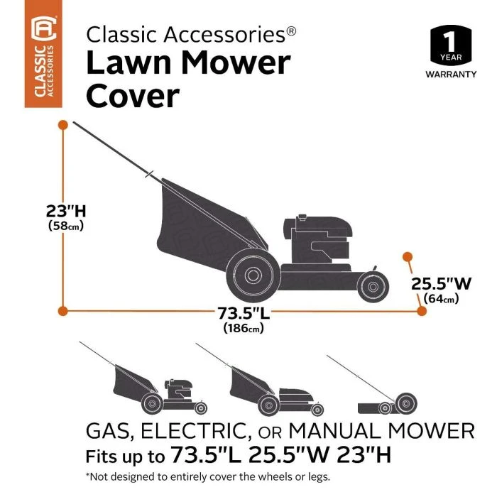 Classic Accessories Classic 73117-TB Lawn Mower Cover For Troy-Bilt Walk-Behind Mowers Black 5 Classic Accessories Classic 73117-TB Lawn Mower Cover For Troy-Bilt Walk-Behind Mowers Black - Image 3