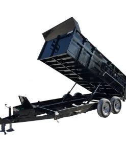 SLE Dump Trailers Dump Trailer 7' X 16' Hydraulic Dump 3ft Sides Mulch