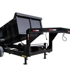 SLE Dump Trailers Gooseneck Dump Trailer 7' X 16' Hydraulic 3 Ft Sides Mulch