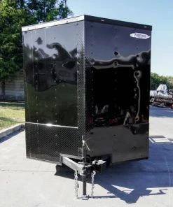 Alternative view of SLE Concessions 7x12 Black Concession Porch Trailer Food Serving Merchandising