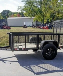 SLE Utility Trailers 5x8 Straight Deck Utility Trailer With 2ft Mesh Side 3500lb Axle