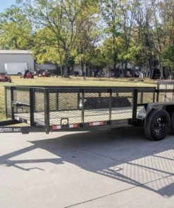Alternative view of SLE Utility Trailers 6.4x16 Tandem Dovetail Utility Trailer With 2ft Mesh Sides