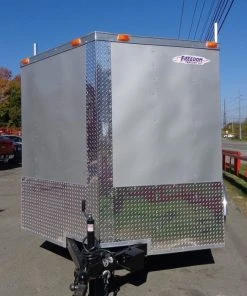 SLE Enclosed Trailers Enclosed Trailer 7'x12' Silver - ATV Cargo Construction Hauler Storage