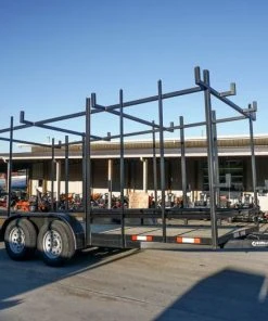 SLE Utility Trailers 6.4 X 16 Straight Deck Tandem Axle Utility Trailer W/ 6ft Ladder Racks