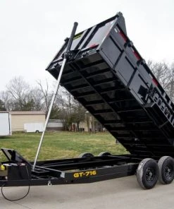 SLE Dump Trailers 7x16 Telescopic Dump Trailer With 3ft Sides (2) 7K Axles