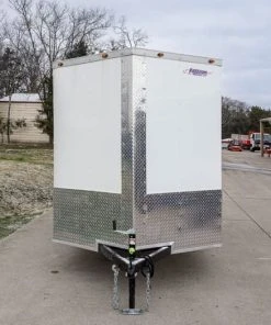SLE Enclosed Trailers Enclosed Trailer 6'x12' White - V-Nose 3,500 Lb. Axle Storage