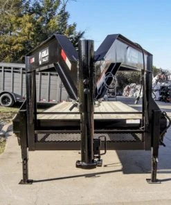 Alternative view of SLE Utility Trailers 8.5x30 IBeam Gooseneck Deckover Trailer (2) 7K Axles Stand-Up Ramps