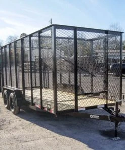 Alternative view of SLE Utility Trailers 6.4x16 Straight Deck Utility Trailer 6ft Mesh Sides (2) 3,500lb Axles