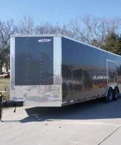 SLE Enclosed Trailers Enclosed Trailer 8.5x24 Tandem Axle Charcoal Gray - Motorcycle Car Hauler Storage