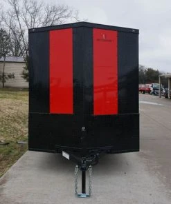 Alternative view of SLE Enclosed Trailers 6x12 Enclosed Trailer Red V-Nose Blackout Package 3,500lb Axle Storage