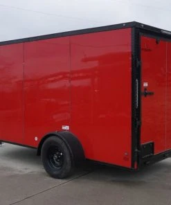 SLE Enclosed Trailers 6x12 Enclosed Trailer Red V-Nose Blackout Package 3,500lb Axle Storage -Husqvarna Sales Store dsc03370 2