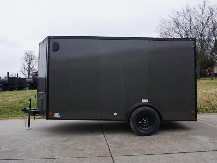 SLE Enclosed Trailers 7x12 Enclosed Trailer Charcoal V-Nose Blackout Package 3,500lb Axle Storage 6 SLE Enclosed Trailers 7x12 Enclosed Trailer Charcoal V-Nose Blackout Package 3,500lb Axle Storage - Image 4