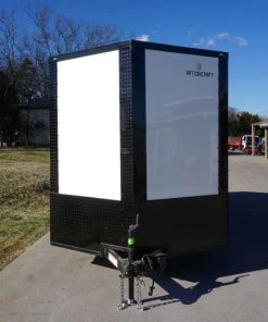 Alternative view of SLE Enclosed Trailers 7x16 Enclosed Trailer White V-Nose Blackout Package Tandem Axle Storage