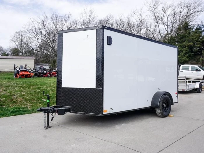 SLE Enclosed Trailers 7x12 Enclosed Trailer White V-Nose Blackout Package 3,500lb Axle Storage 5 SLE Enclosed Trailers 7x12 Enclosed Trailer White V-Nose Blackout Package 3,500lb Axle Storage - Image 3