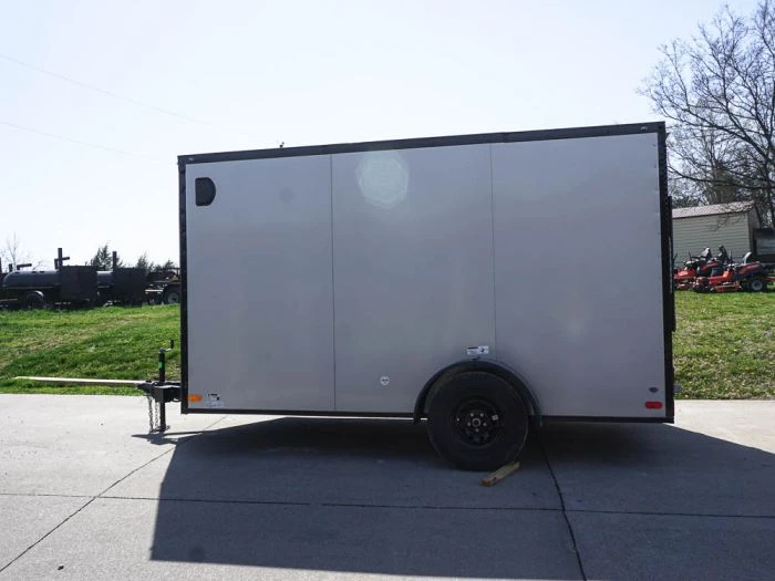 SLE Enclosed Trailers 7x12 Enclosed Trailer Silver V-Nose Blackout Package 3,500lb Axle Storage 6 SLE Enclosed Trailers 7x12 Enclosed Trailer Silver V-Nose Blackout Package 3,500lb Axle Storage - Image 4