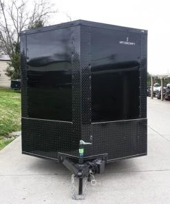 Alternative view of SLE Enclosed Trailers 7x12 Enclosed Trailer Black V-Nose Blackout Package 3,500lb Axle Storage