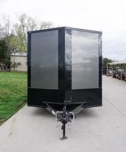 SLE Enclosed Trailers 8.5 X 24 Charcoal/Black Enclosed Trailer With Blackout Package Storage