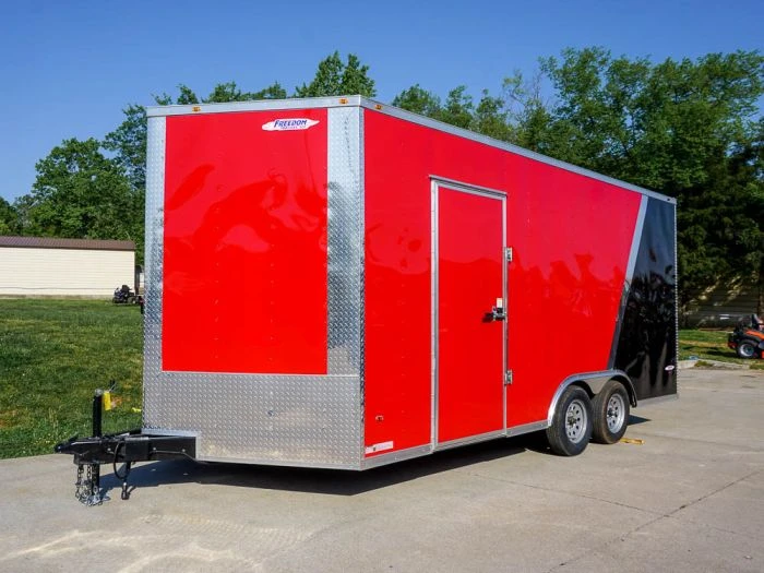 SLE Enclosed Trailers 8.5x18 Custom TwoTone Enclosed Trailer With Rubber Floor Storage
