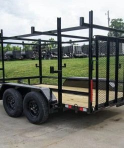 SLE Utility Trailers 7x12 Straight Deck Utility Trailer (2) 3500lb Axle With 4ft Ladder Racks