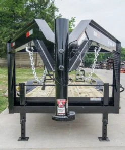 SLE Utility Trailers 7x20 Gooseneck Equipment Trailer (2) 7K Axles Standup Ramps