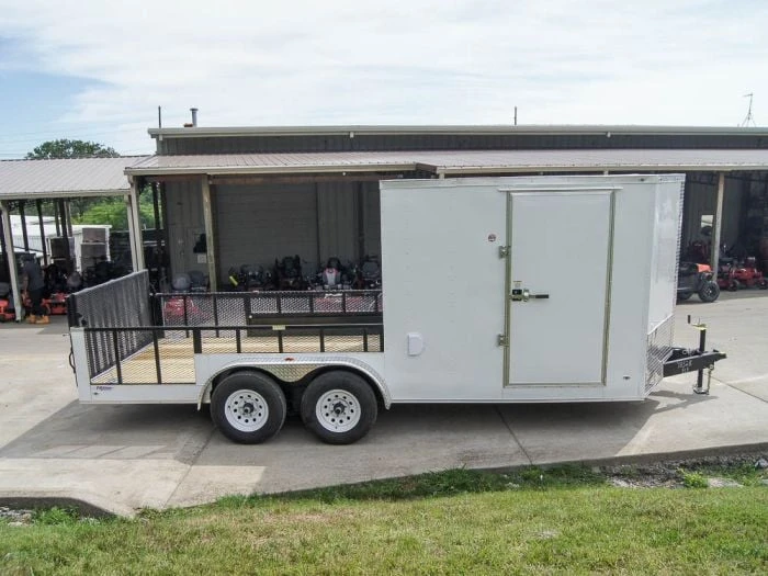 SLE Utility Trailers 7x18 Hybrid Enclosed Trailer With Side Door (2) 5,200lb Axles Storage