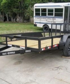 Alternative view of SLE Utility Trailers 6.4' X 12' Tandem Axle Dovetail Utility Trailer With Gate & Lights