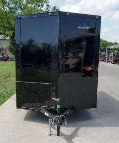 Alternative view of SLE Enclosed Trailers 6x12 Enclosed Trailer Black V-Nose Blackout Package 3,500lb Axle Storage