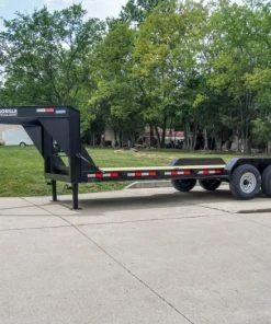 Alternative view of SLE Utility Trailers 7x22 Gooseneck Equipment Trailer (2) 7K Axles Standup Ramps