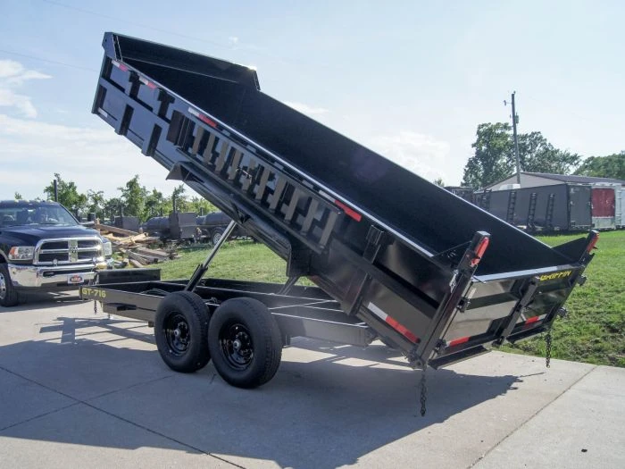 SLE Dump Trailers 7x16 Hydraulic Dump Trailer With 2ft Sides (2) 7K Axles 4 SLE Dump Trailers 7x16 Hydraulic Dump Trailer With 2ft Sides (2) 7K Axles - Image 2