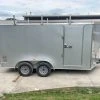 SLE Enclosed Trailers 7x14 Enclosed V-Nose Trailer Silver With Ladder Racks (2) 3,500lb Axles Storage -Husqvarna Sales Store img 7973