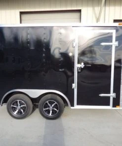 SLE Enclosed Trailers Enclosed Trailer 8.5'x12' Black - V-Nose Equipment Hauler Storage