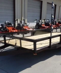Alternative view of SLE Utility Trailers Utility Trailer 6.4x16 Dove Tail Double Axle Includes Gate And Trimmer Racks