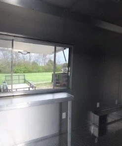 Alternative view of SLE Concessions Concession Trailer 8.5' X 30' Black - BBQ Event And Catering