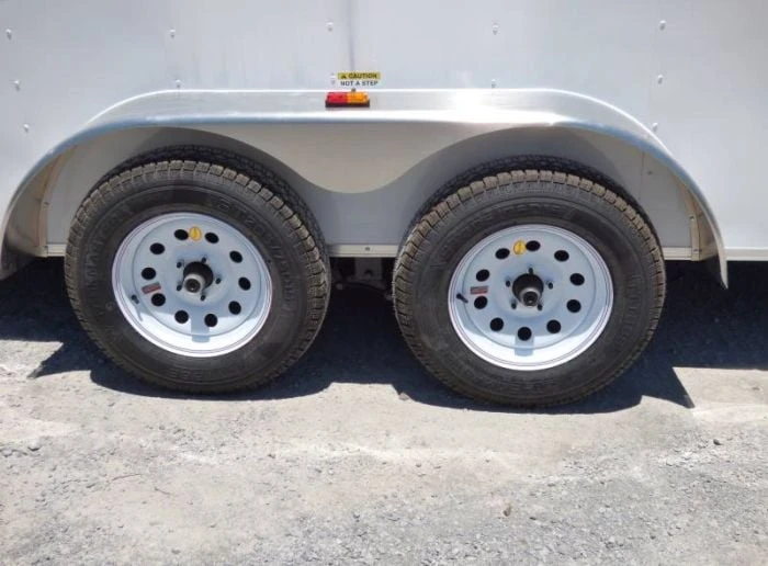 SLE Enclosed Trailers 7x14 Enclosed Trailer White V-Nose Ladder Racks (2) 3500lb Axles Storage 4 SLE Enclosed Trailers 7x14 Enclosed Trailer White V-Nose Ladder Racks (2) 3500lb Axles Storage - Image 2