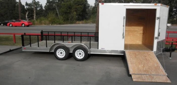 SLE Enclosed Trailers Enclosed Utility Hybrid Trailer 7'x20' - Lawn Mower Equipment Hauler Storage 3 SLE Enclosed Trailers Enclosed Utility Hybrid Trailer 7'x20' - Lawn Mower Equipment Hauler Storage