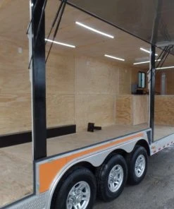 SLE Enclosed Trailers Black/Orange 8.5x36' Goosneck Enclosed Trailer Storage -Husqvarna Sales Store sam 0607 1