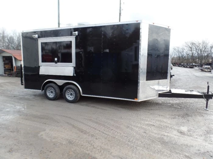 SLE Concessions 8.5' X 16' Black Catering Event Concession Food Trailer 4 SLE Concessions 8.5' X 16' Black Catering Event Concession Food Trailer - Image 2