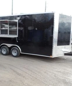SLE Concessions 8.5' X 16' Black Catering Event Concession Food Trailer