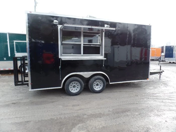 SLE Concessions 8.5' X 16' Black Catering Event Concession Food Trailer 7 SLE Concessions 8.5' X 16' Black Catering Event Concession Food Trailer - Image 5
