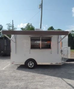 SLE Concessions 8.5' X 12' White Food Catering Concession Trailer