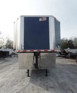 SLE Enclosed Trailers Enclosed Trailer 8.5' X 36' Indigo Blue Gooseneck Motorcycle Hauler Storage