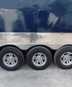 Alternative view of SLE Enclosed Trailers Enclosed Trailer 8.5' X 36' Indigo Blue Gooseneck Motorcycle Hauler Storage
