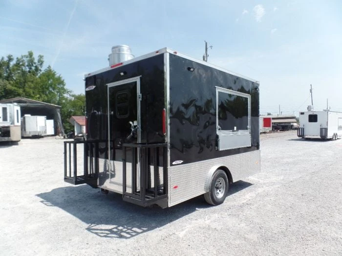 SLE Concessions 8.5' X 12' Black Concession Food Trailer 4 SLE Concessions 8.5' X 12' Black Concession Food Trailer - Image 2